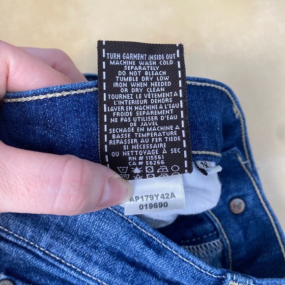 7 For All Mankind Roxanne Low Rise Skinny Stretch Jean's In Medium Blue Size 28 - Picture 10 of 10